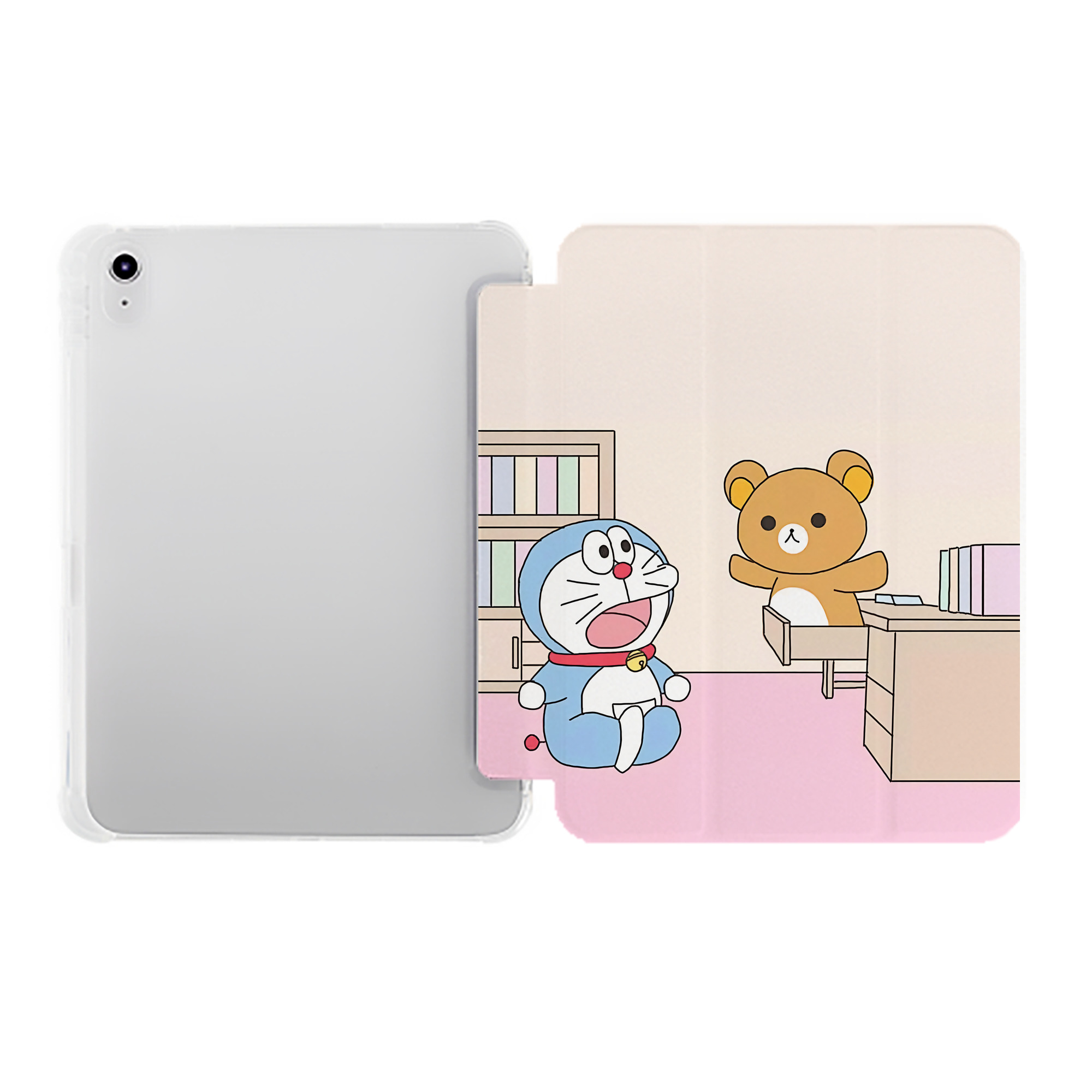 （画像用） ドラえもん Doraemon IPad ケース ペン収納付き 三つ折りスタンド PUレザー×シリコン 対応機種9.5/10.5/10.9インチ